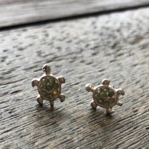 Green Turtle Earrings